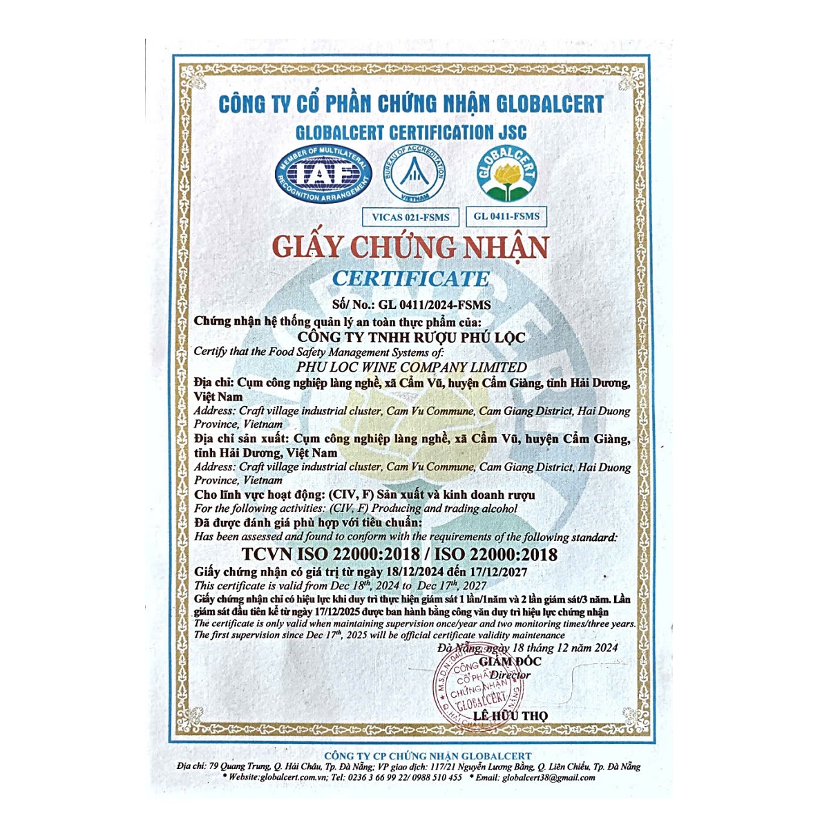 Chứng nhận tiêu chuẩn ISO