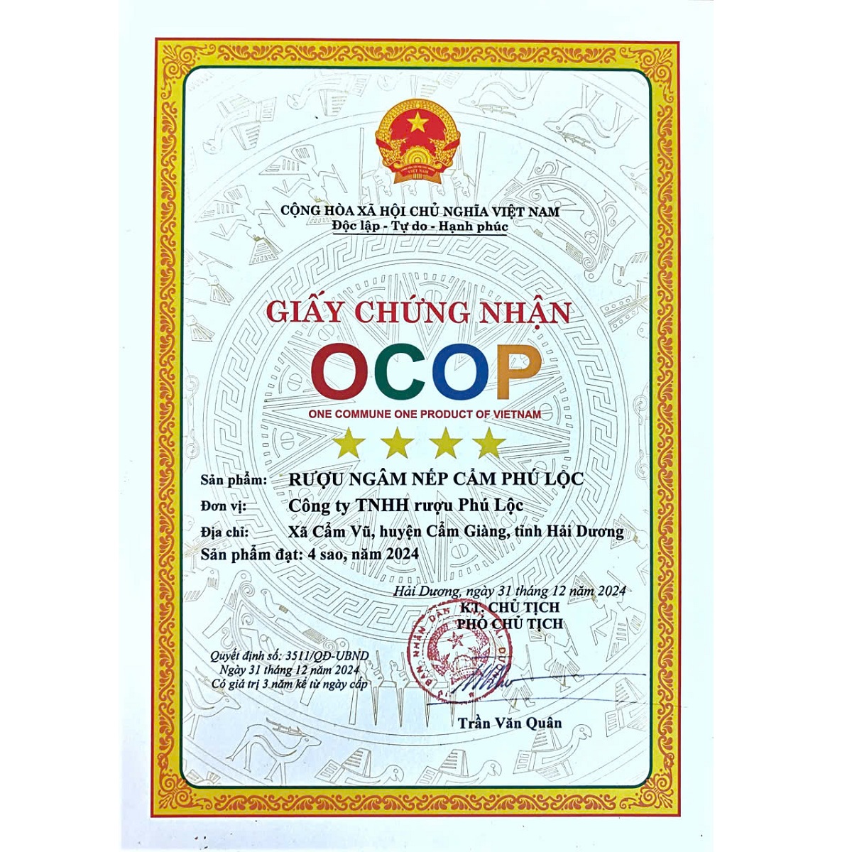 Chứng nhận sản phẩm OCOP